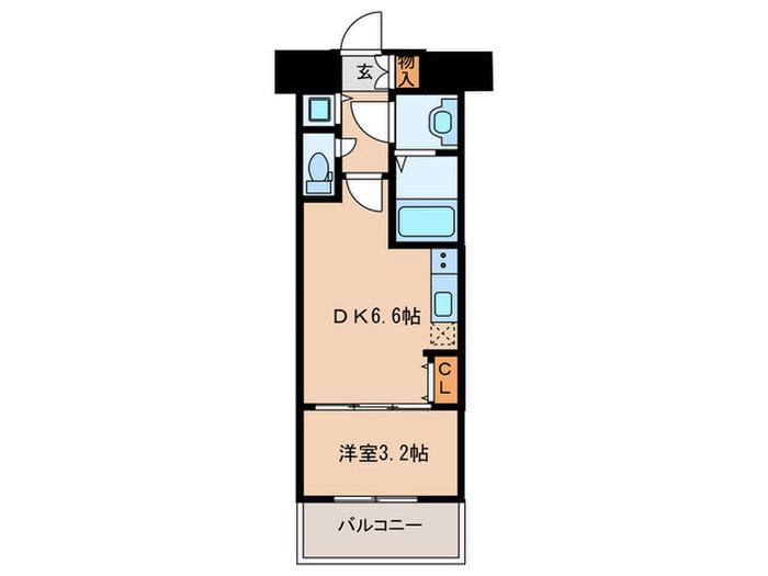GARNETMILLENNIUMKYOTO九条烏丸(1DK/5階)の間取り写真