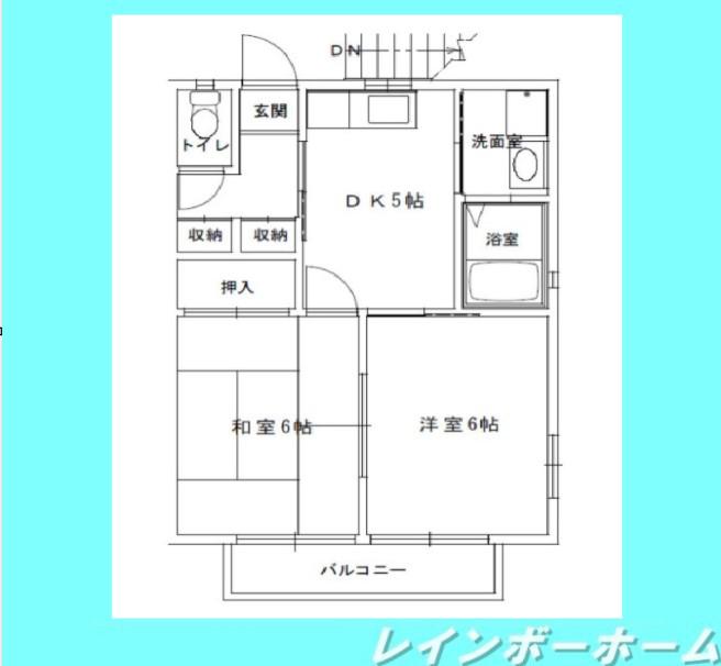 ソフィアIII(2DK/2階)の間取り写真