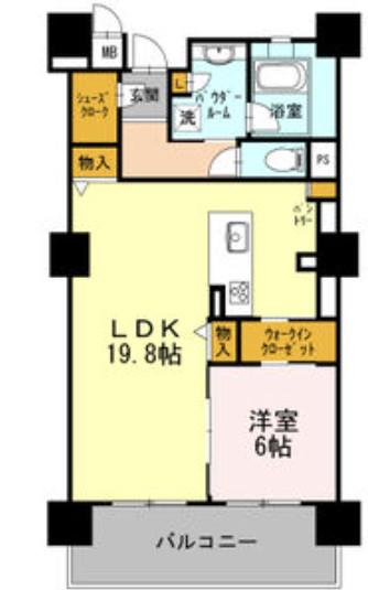 ロイヤルパークスERささしま サウス(1LDK/9階)の間取り写真