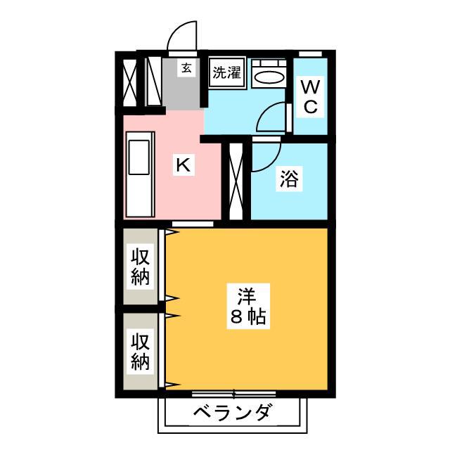 サングレース(1K/2階)の間取り写真