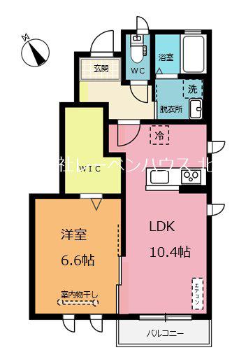 ベルデ大島II(1LDK/1階)の間取り写真