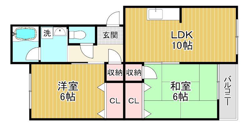KASAGAWA83BANKAN(2LDK/2階)の間取り写真