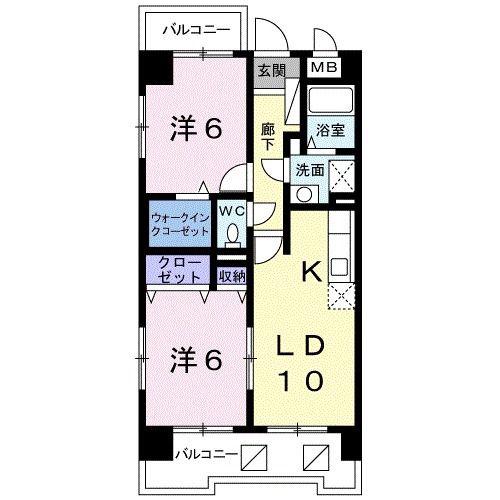 サンステージ(2LDK/3階)の間取り写真