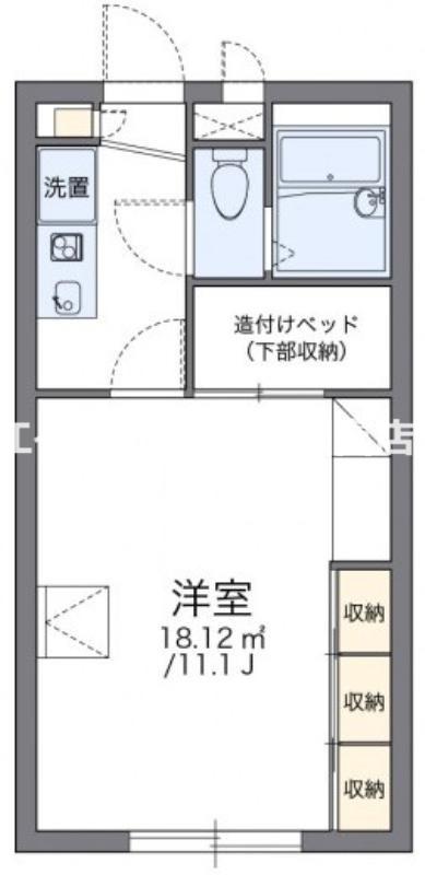 レオパレス南古都(1K/1階)の間取り写真