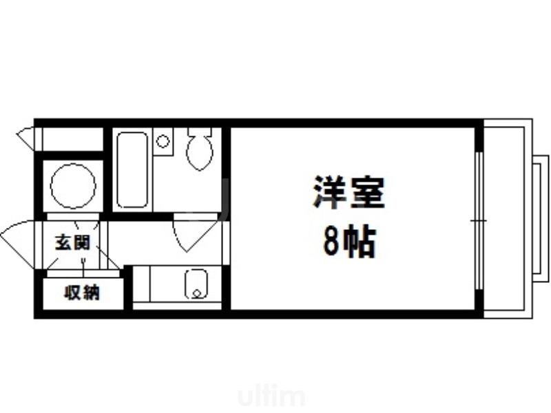 ライオンズマンション京都烏丸(1K/3階)の間取り写真