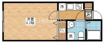 アミティ館内一番館(1K/4階)の間取り写真