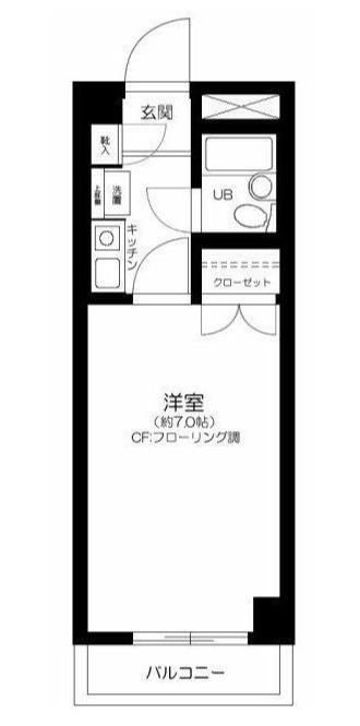 ベルメゾン笹塚(1K/1階)の間取り写真