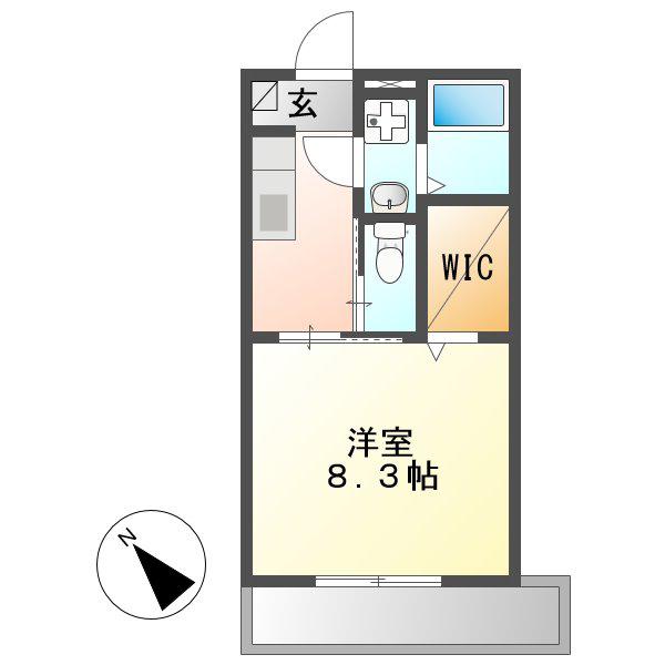 タウンコート筒井(1K/1階)の間取り写真