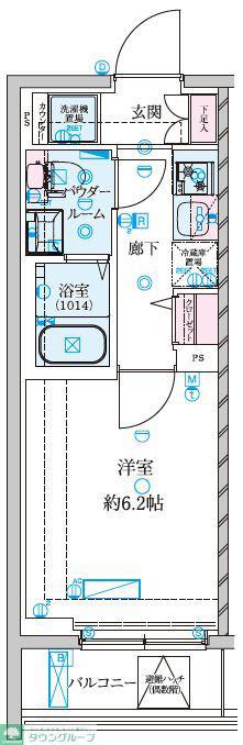 GENOVIA南鳩ヶ谷(1K/7階)の間取り写真