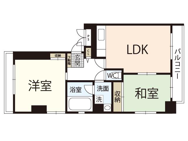 グレイスKIMURA(2LDK/3階)の間取り写真