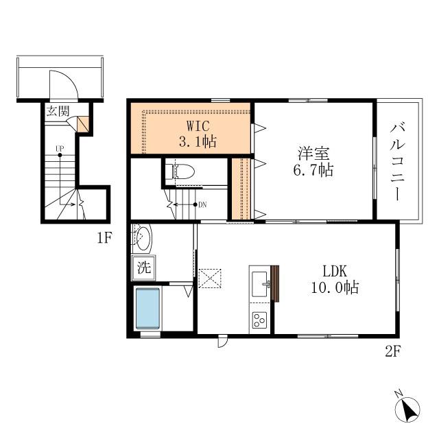 MAISON ATOO(1LDK/2階)の間取り写真