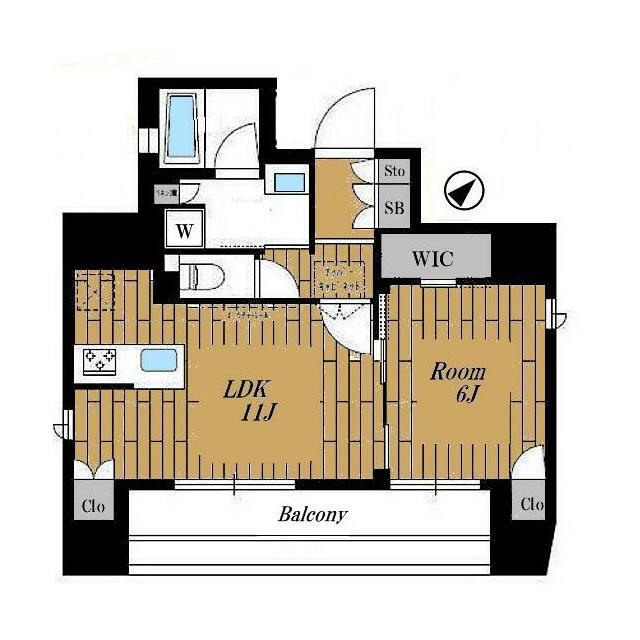 ステージファースト蔵前アジールコート 部屋番号301(1LDK/3階)の間取り写真