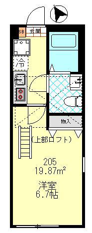 パルク井の頭(1K/2階)の間取り写真