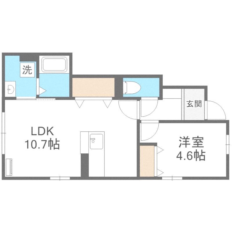 DーROOM曙(1LDK/1階)の間取り写真