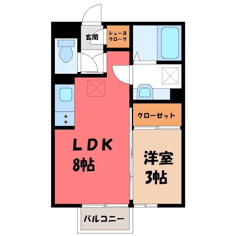 レネット(1LDK/2階)の間取り写真