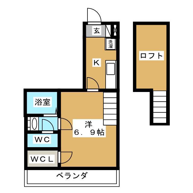 CASAG(1K/1階)の間取り写真