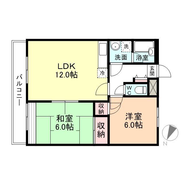 イストワール(2LDK/2階)の間取り写真