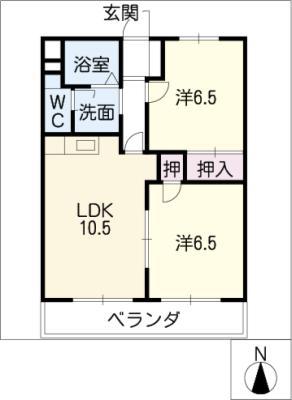 パークタウン花園II(2LDK/1階)の間取り写真
