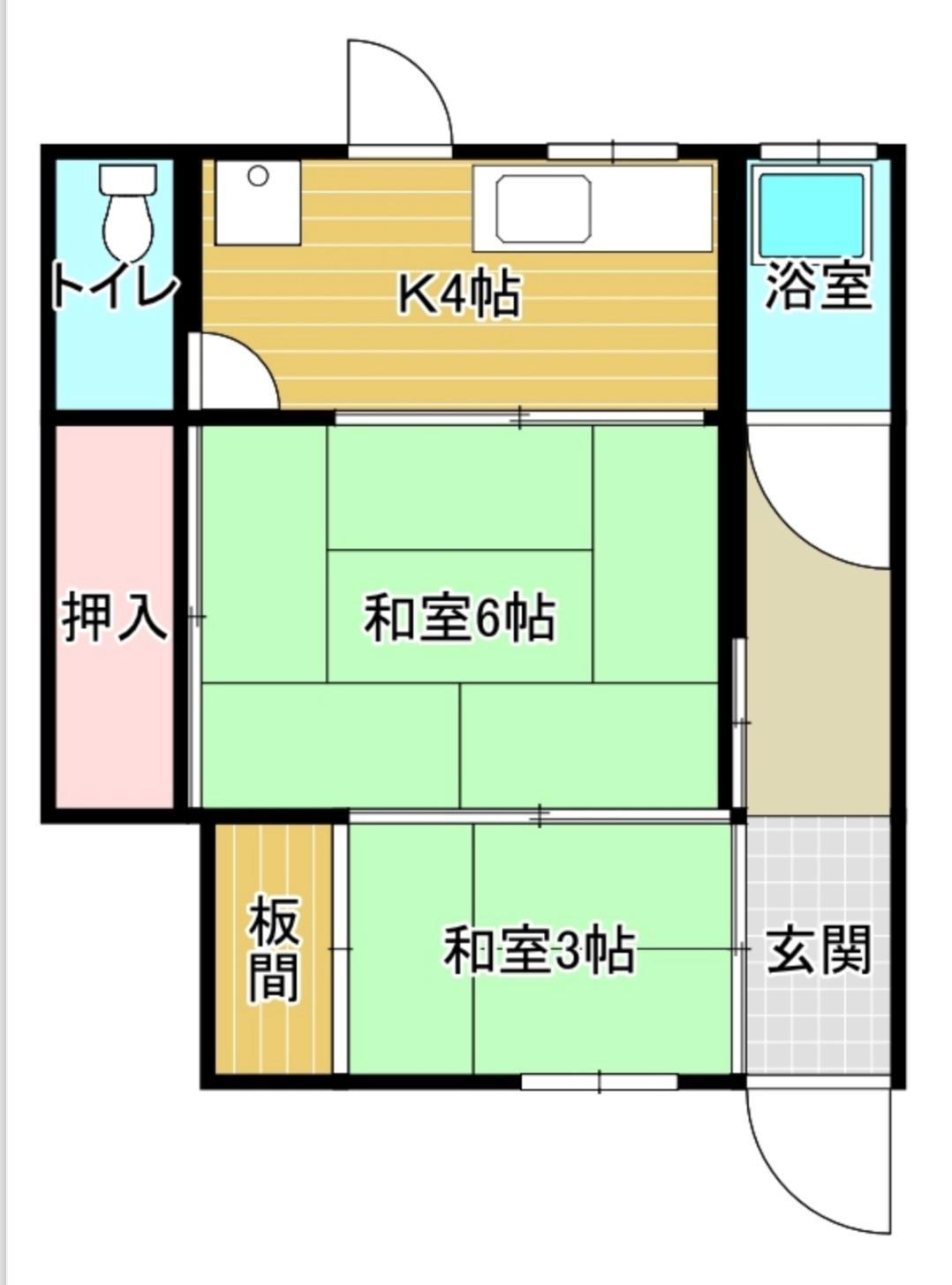 丸山町アパート(2DK/1階)の間取り写真
