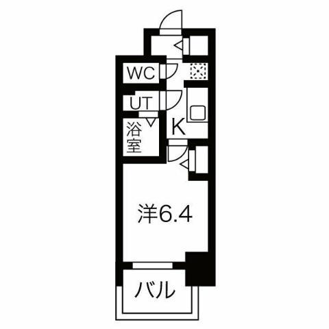 メイクス名駅南II(1K/5階)の間取り写真