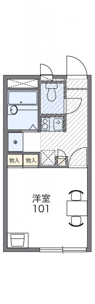 レオパレスエクセレント(1K/2階)の間取り写真
