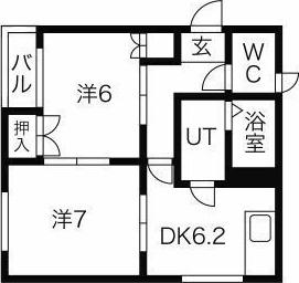 フェアリー2(2DK/1階)の間取り写真