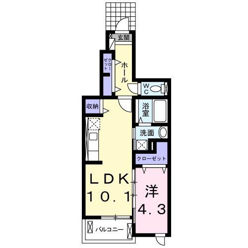 ポートクルーズTYM(1LDK/1階)の間取り写真