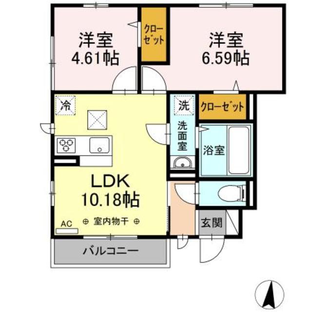 ルミナーレ(2LDK/1階)の間取り写真