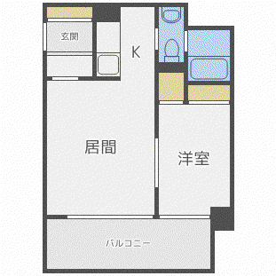 ソレイユ中島公園(1LDK/2階)の間取り写真