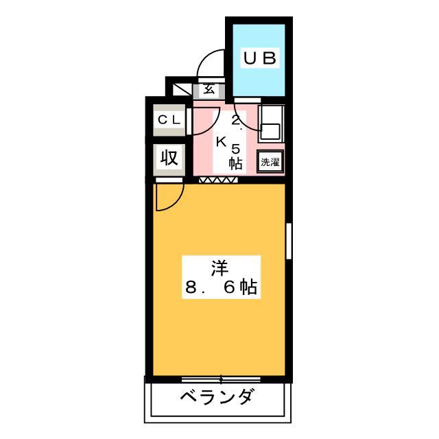 リエス岐阜元町(1K/5階)の間取り写真