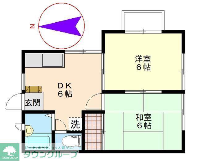 ミルハウス(2DK/2階)の間取り写真