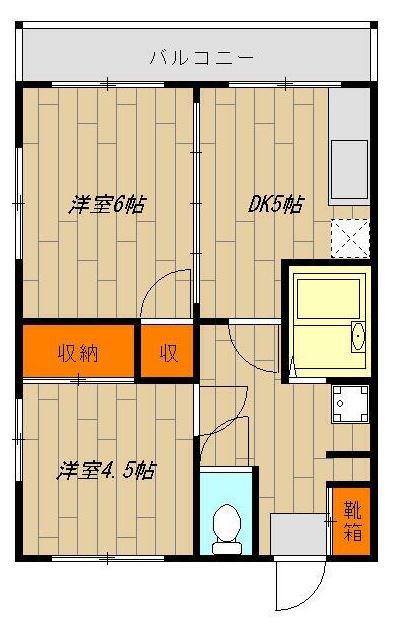 メゾン天沼(2DK/4階)の間取り写真