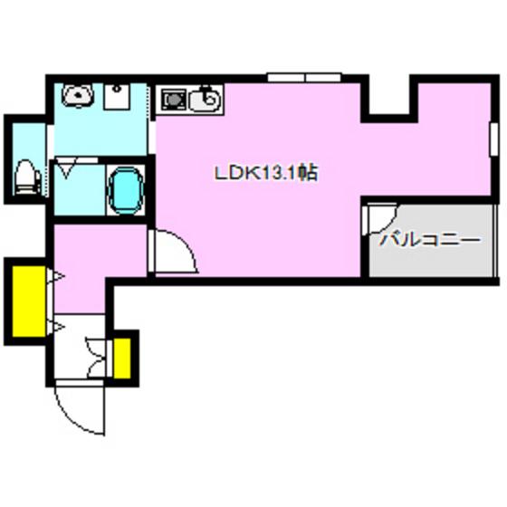 ハミングバード(ワンルーム/4階)の間取り写真