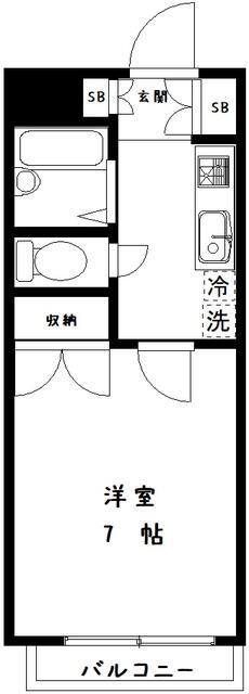メゾンドバロン目白(1K/2階)の間取り写真