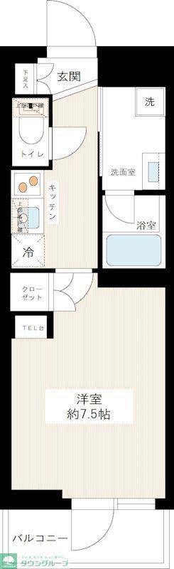 ジュイールパルフェ西新井(1K/4階)の間取り写真