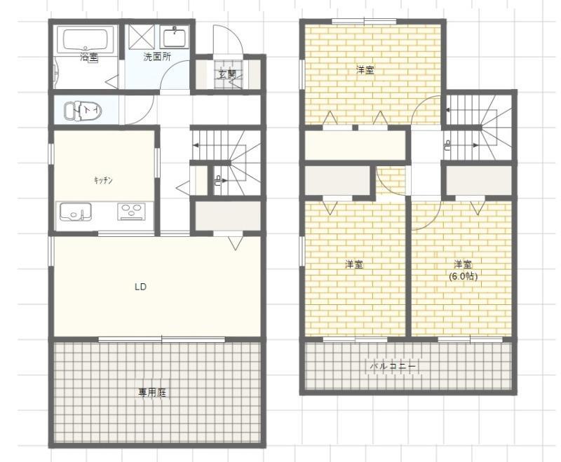 アベニュー御立(3LDK/1階)の間取り写真