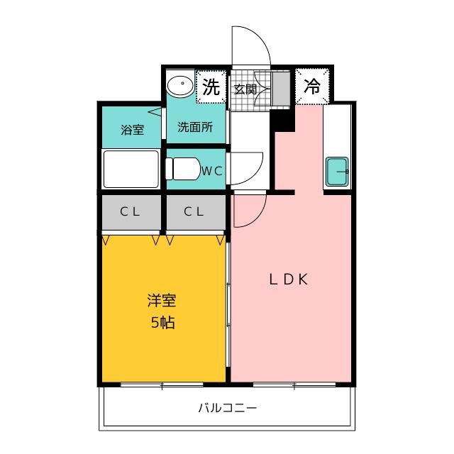 パークフラッツ博多吉塚(1LDK/8階)の間取り写真