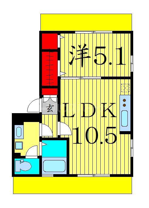 パーチェメゾン明日香(1LDK/1階)の間取り写真