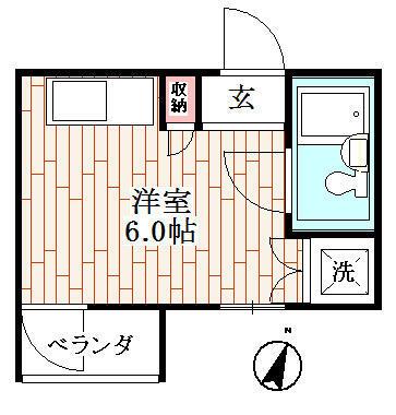 パークサイド千川(ワンルーム/2階)の間取り写真