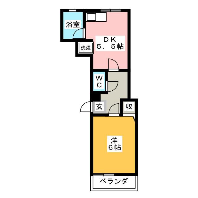 サンコーポラス日吉(1DK/1階)の間取り写真