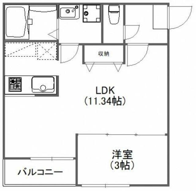 FUJISTA所沢VII(1LDK/1階)の間取り写真