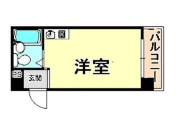 甲南六甲ハイム(ワンルーム/2階)の間取り写真
