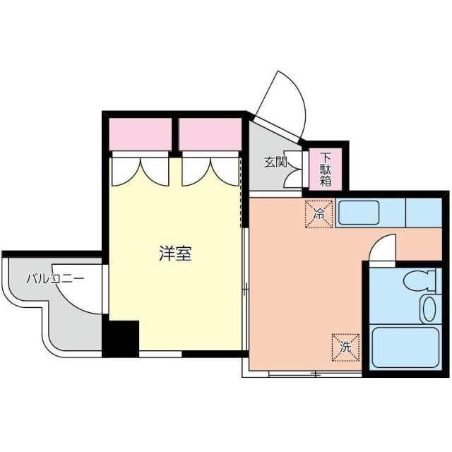 リフレックスナカネ(1DK/5階)の間取り写真