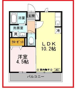 アピテケー千束(1LDK/3階)の間取り写真