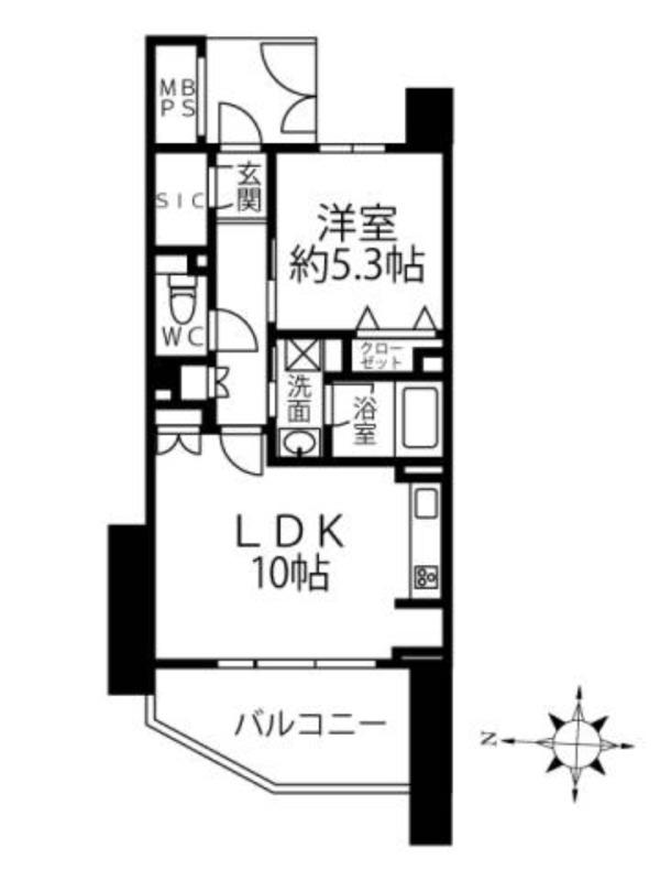 クリオ志木駅前(1LDK/9階)の間取り写真