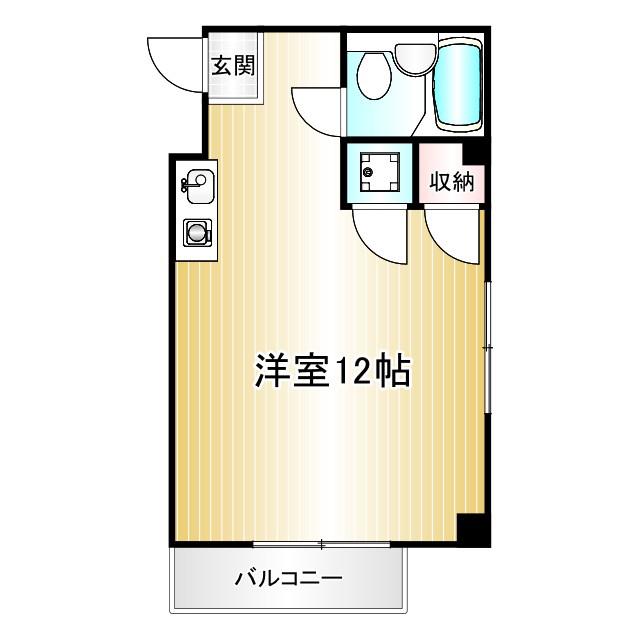 グリーンハイム高橋(ワンルーム/2階)の間取り写真
