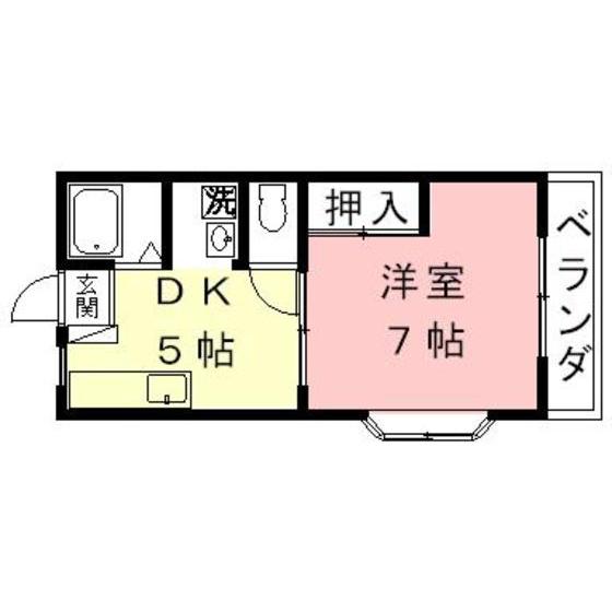 ベル・メゾン(1DK/1階)の間取り写真