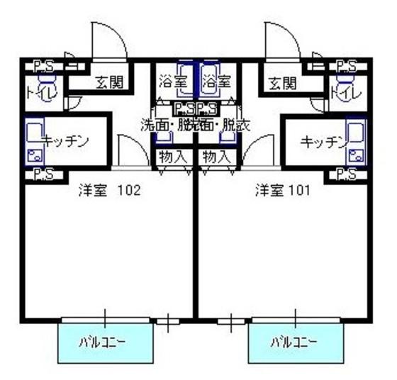 NOBLE C(ワンルーム/2階)の間取り写真