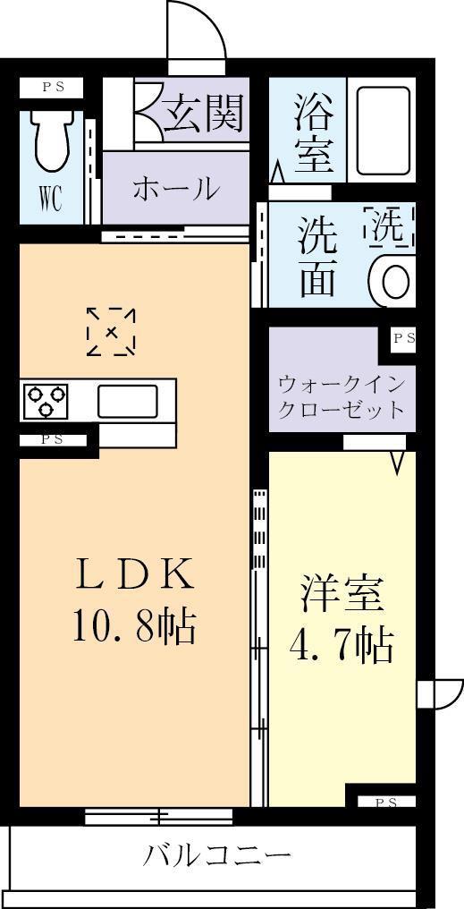 グラン・ボヌール(1LDK/1階)の間取り写真