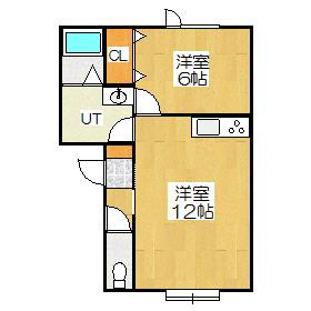 ベルシーヌ中島3(1LDK/1階)の間取り写真